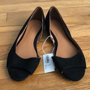 OLD NAVY PEEP TOE SUEDE BLACK SHOES 🥿SIZE 6